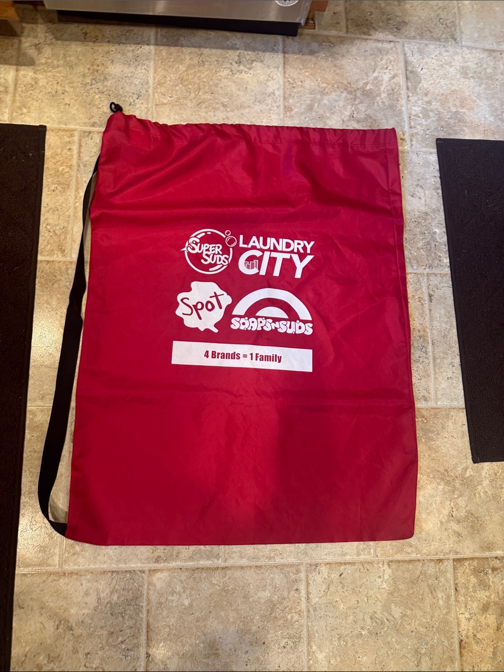 Laundry By Shelli Segal Red Drawstring Laundry Bag with White Logo